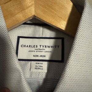 Charles Tyrwhitt Light Gray/blue Non-Iron Shirt